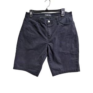 Riders By Lee Womens Mid Rise Black Denim Bermuda Shorts Size 14M